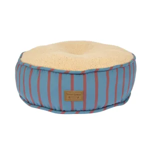 Striped Sherpa Pouf Pet Bed