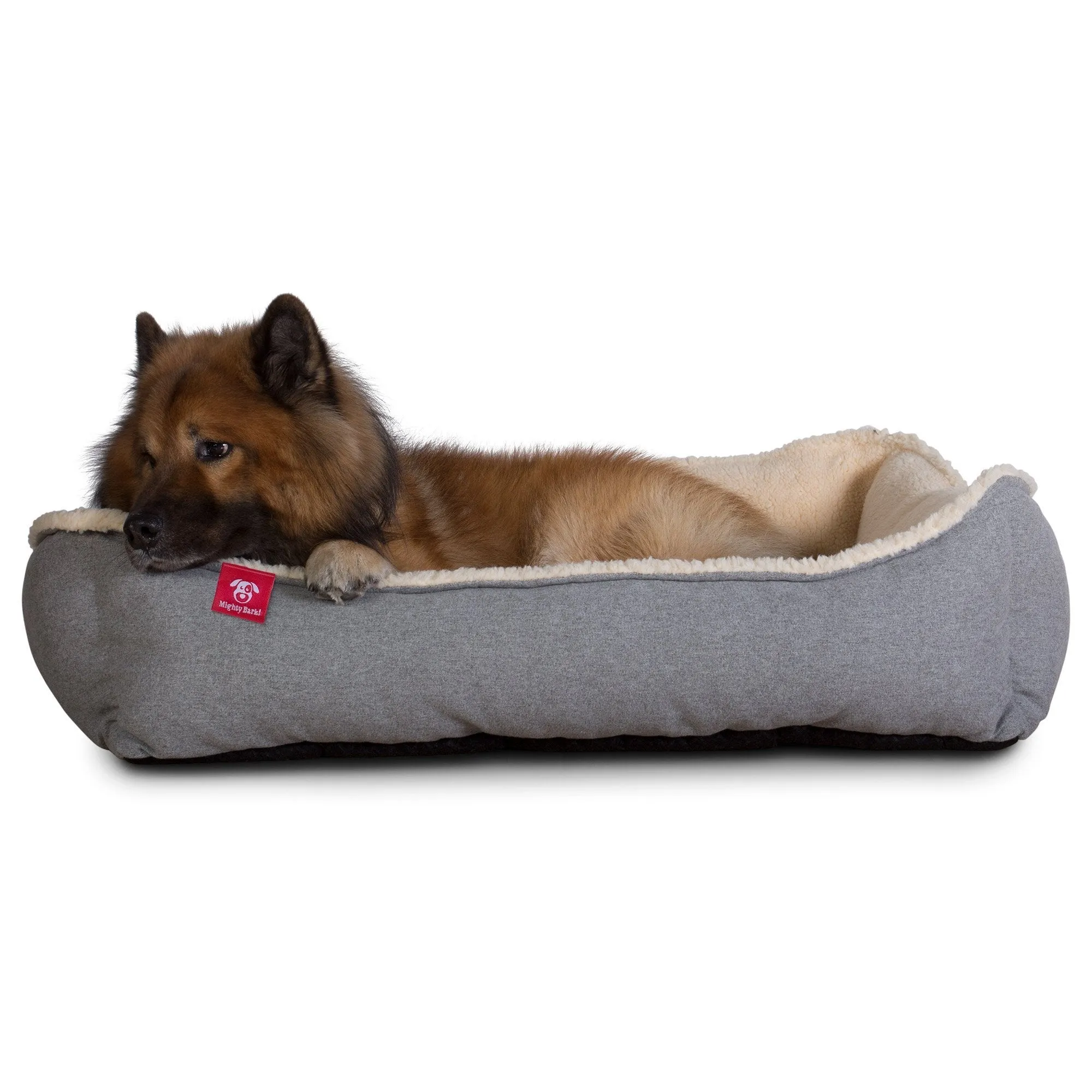 The Nest Orthopedic Memory Foam Dog Bed - Interalli Lambswool Silver