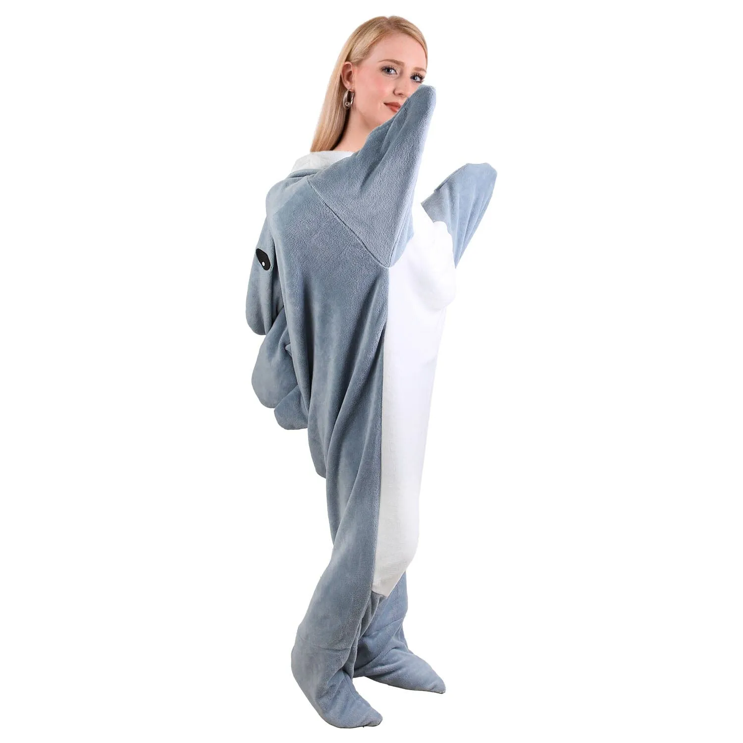 Wearable Shark Sleeping Bag Onezie with Zipper