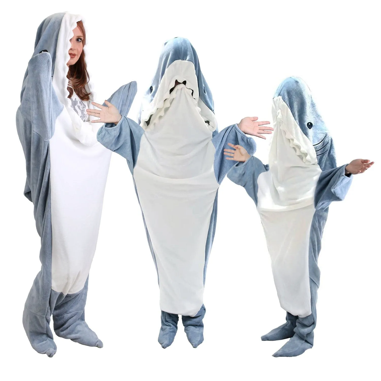 Wearable Shark Sleeping Bag Onezie with Zipper