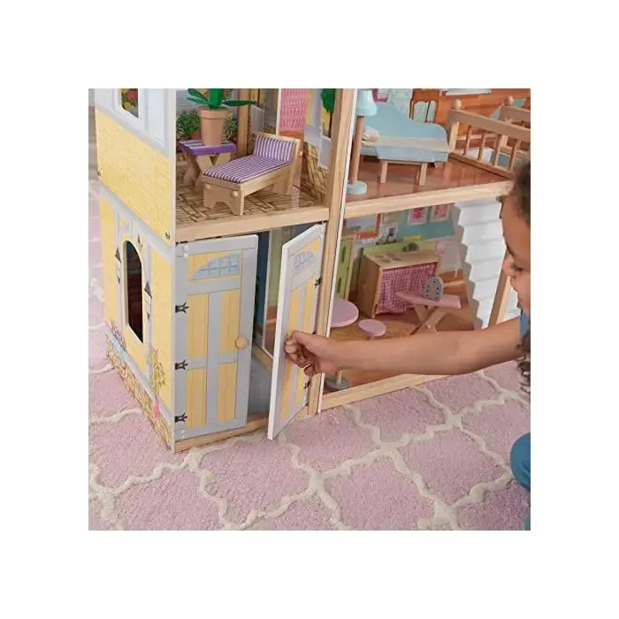 Wooden Dollhouse Playset 28 pcs Furniture