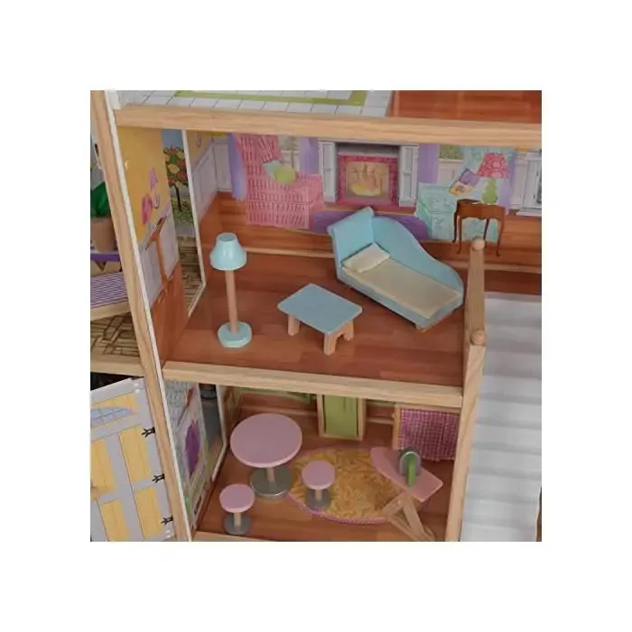 Wooden Dollhouse Playset 28 pcs Furniture