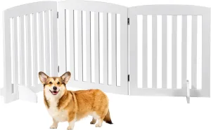 ZENY™ Dog Gate Pet Gate for House, Stairs, Hallways, Doorways 24Inch 3 Panels Foldable Dog Fence